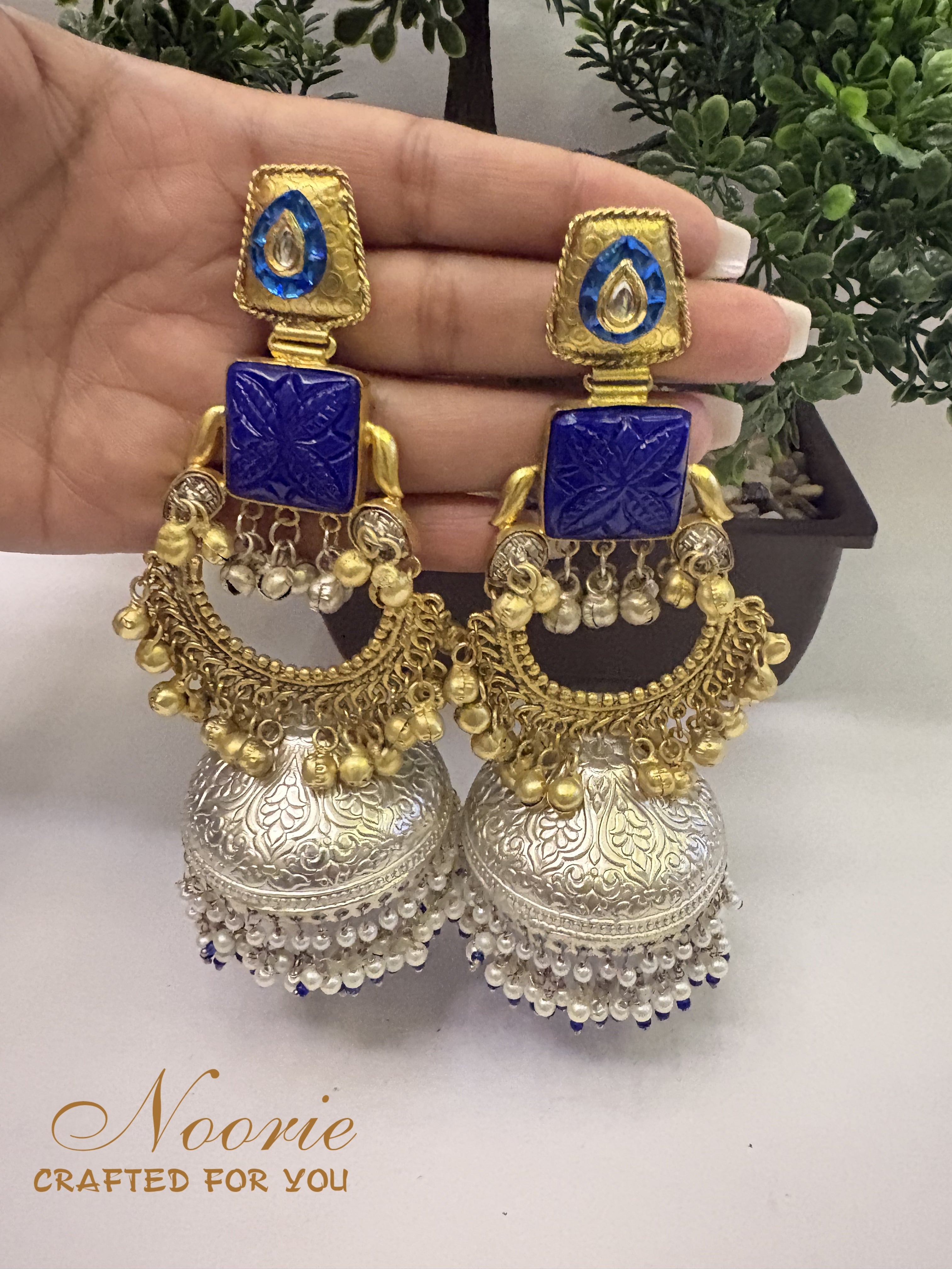 Mayura Dual-Tone Jhumkas