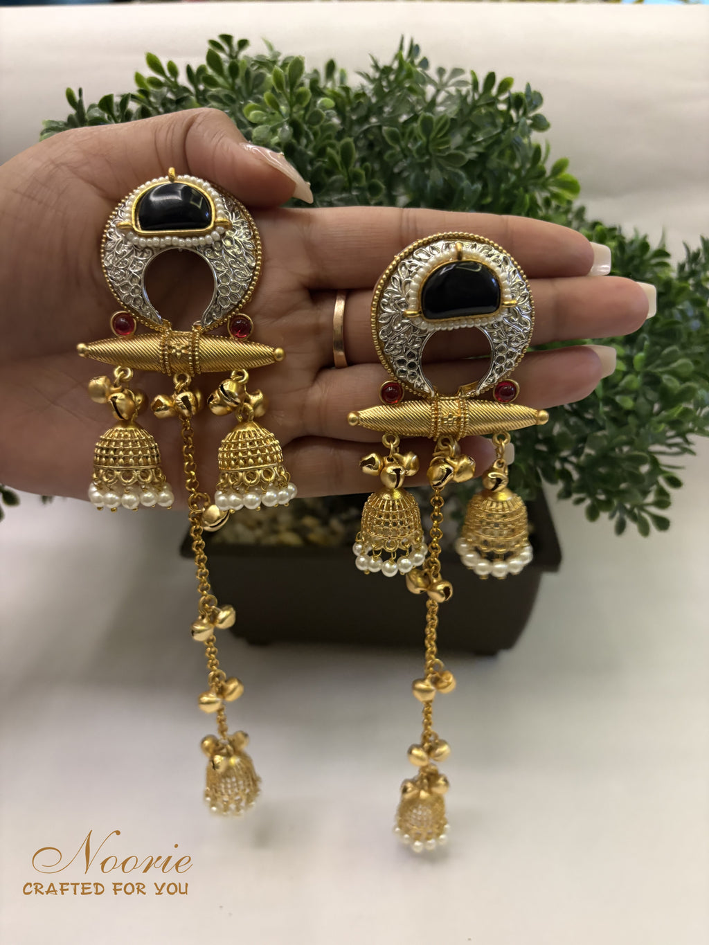 Chandra-Mohini Long Jhumkas