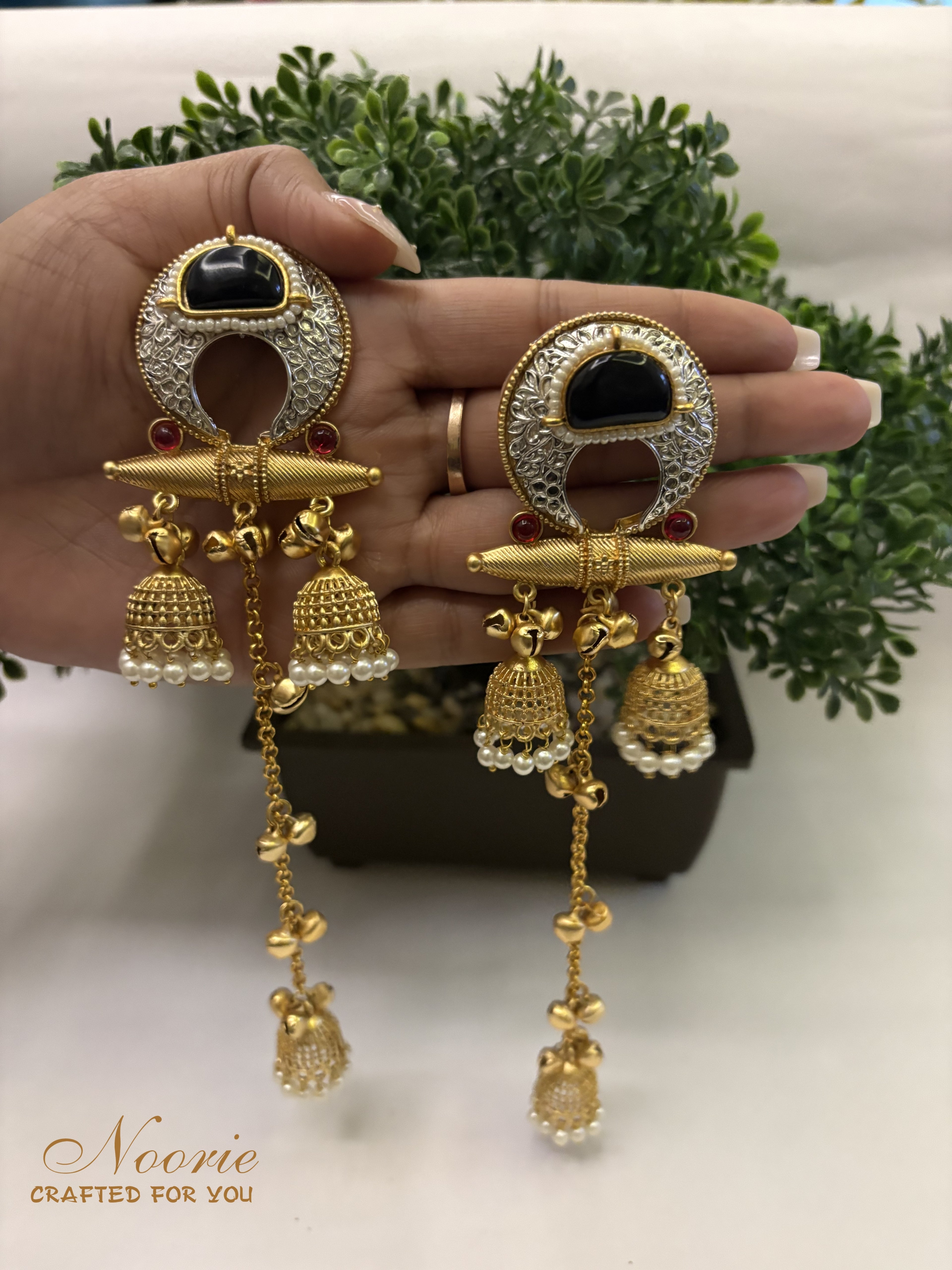 Chandra-Mohini Long Jhumkas