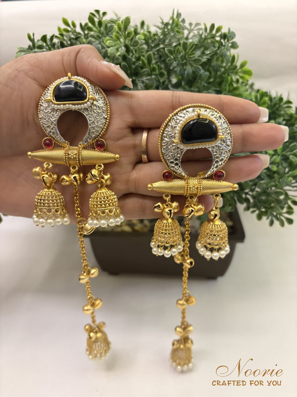 Chandra-Mohini Long Jhumkas