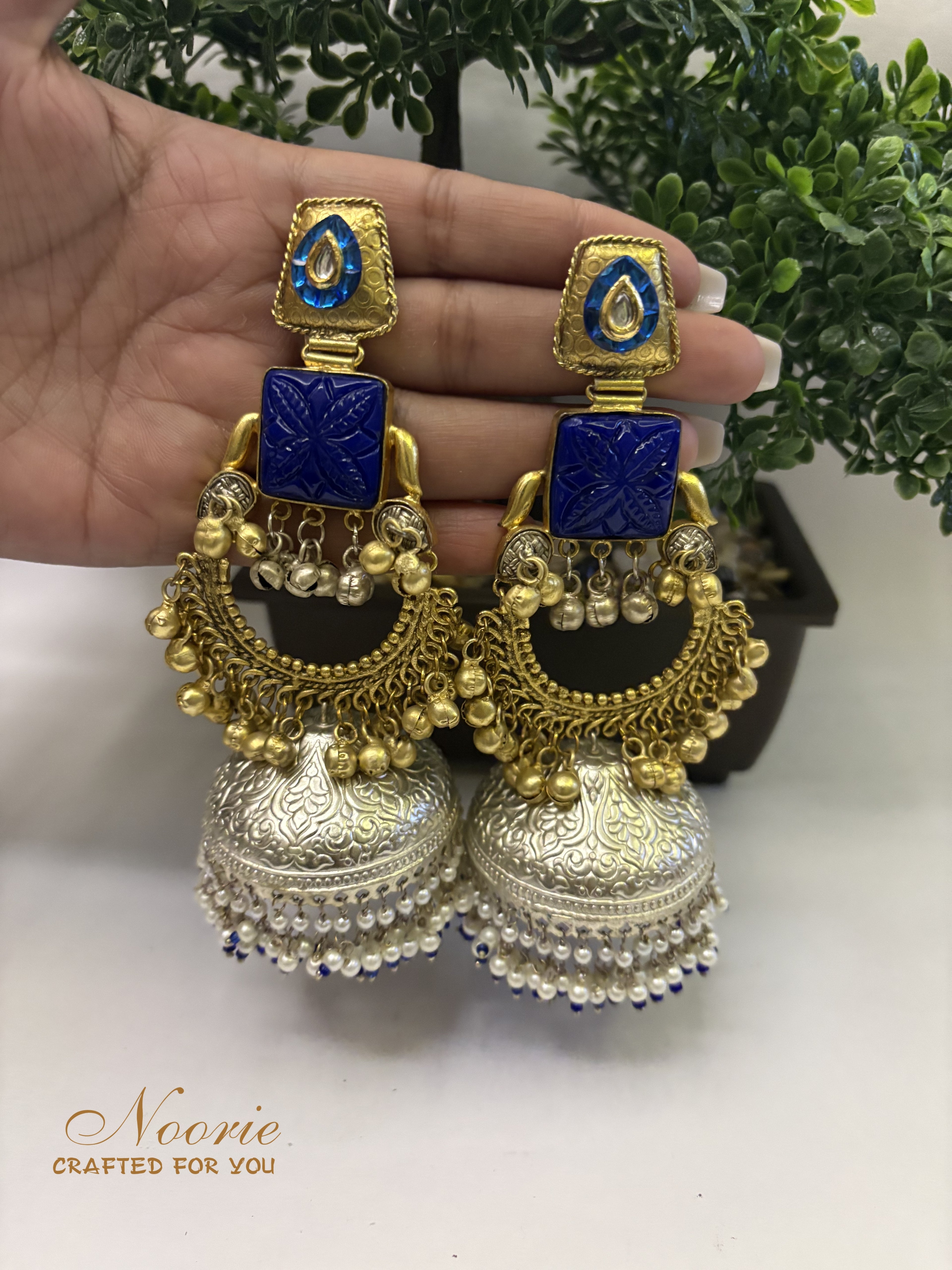 Mayura Dual-Tone Jhumkas